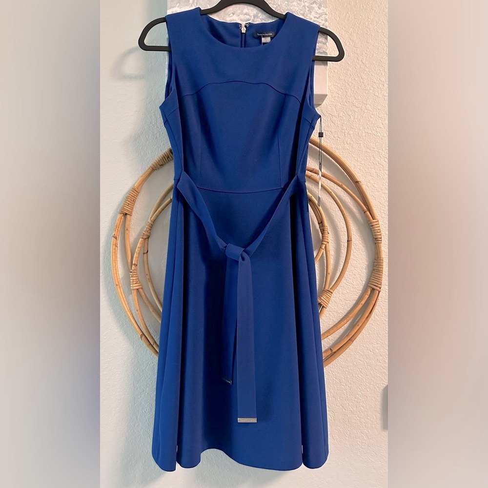 Tommy Hilfiger Blue Knee High Dress with Belt